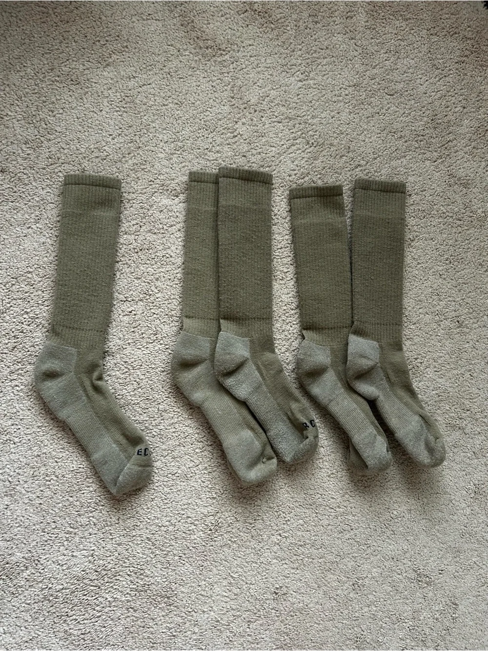Men's Tactical Boot Lightweight Mid-Calf Green Military Socks – Set of 2 Pairs+1